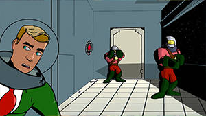 Tracy and crew aboard the Moonshine – Animated Series