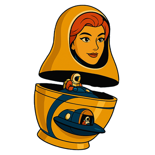 The Sunshine ship, golden and layered like a nesting doll.